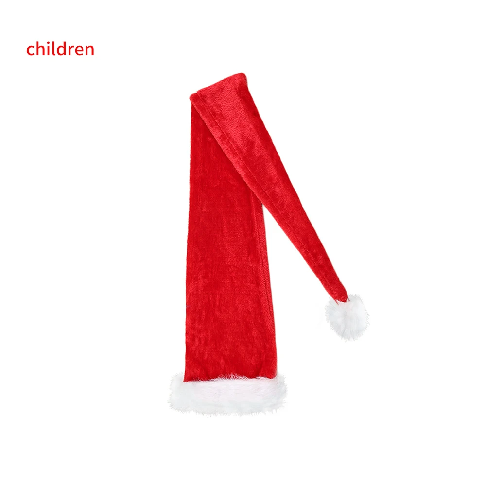 children Рождественские шляпы, длинные шляпы Санты, шляпы Санты, шляпы Санты для взрослых, удлиненные шляпы Санты, костюм для семьи, необходимые украшения - Цвет: children