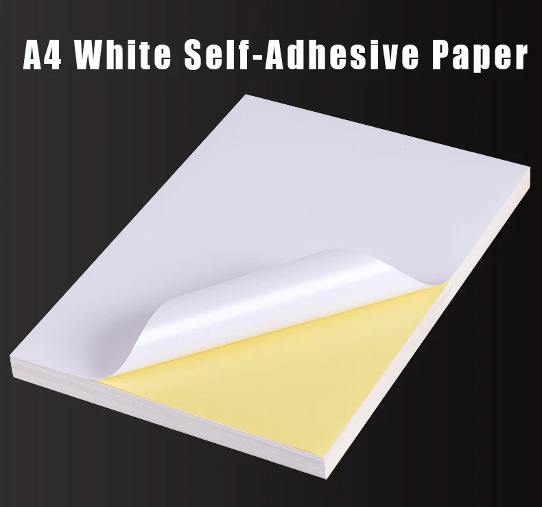 20 50 Sheets A4 Self Adhesive Sticker Label Matte Glossy Surface Paper Sheet for Laser Inkjet Printer Copier Craft Paper