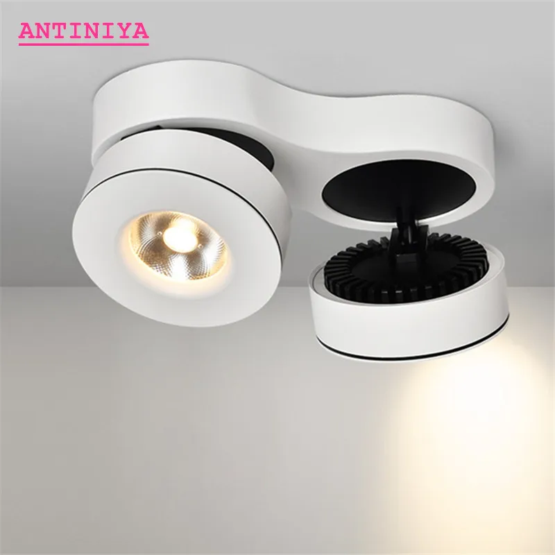 

Dimmable Surface Mounted LED Downlights Angle Adjustable COB Ceiling Lanp Spot Lights 14w 20w Rotating Ceiling Lights AC85-265V