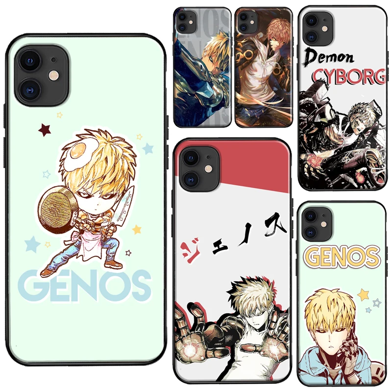 Чехол Genos One Punch Man из ТПУ для iPhone 12 13 mini 11 Pro Max XR X XS 5S 6 6S 7 8 Plus SE 2020 | Мобильные телефоны