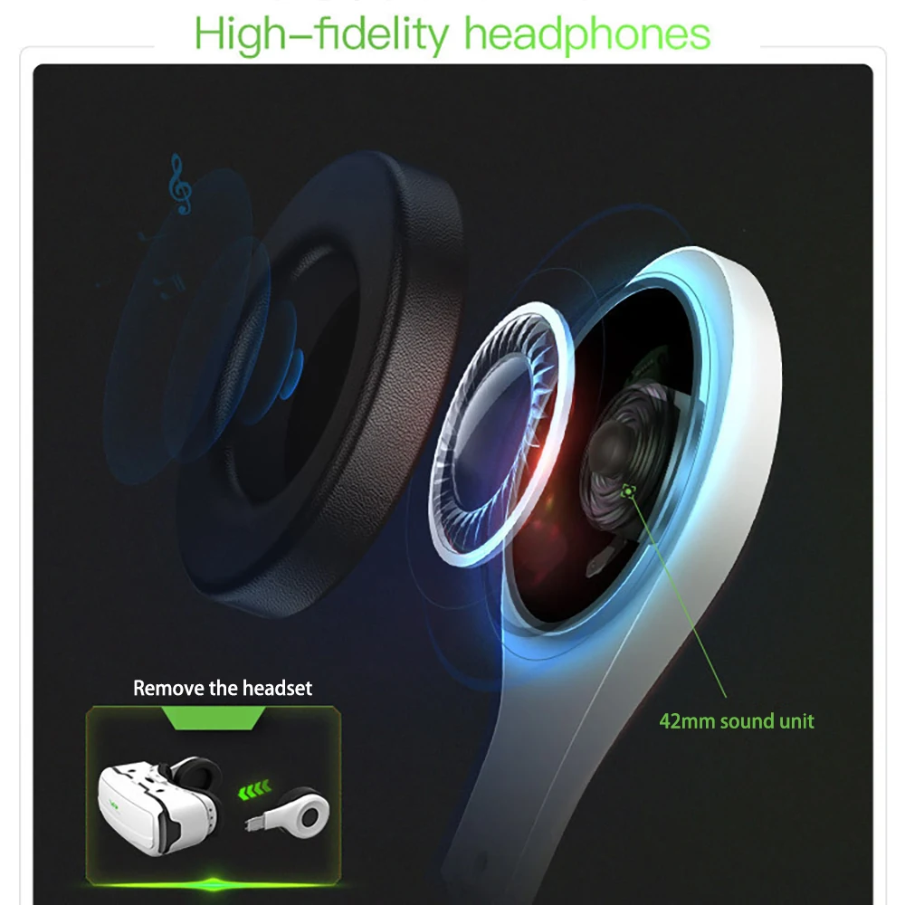 2021 VR Headset Virtual Reality Glasses 3D VR Glasses for Smartphones Compatible with iPhone & Android 5-7 inch
