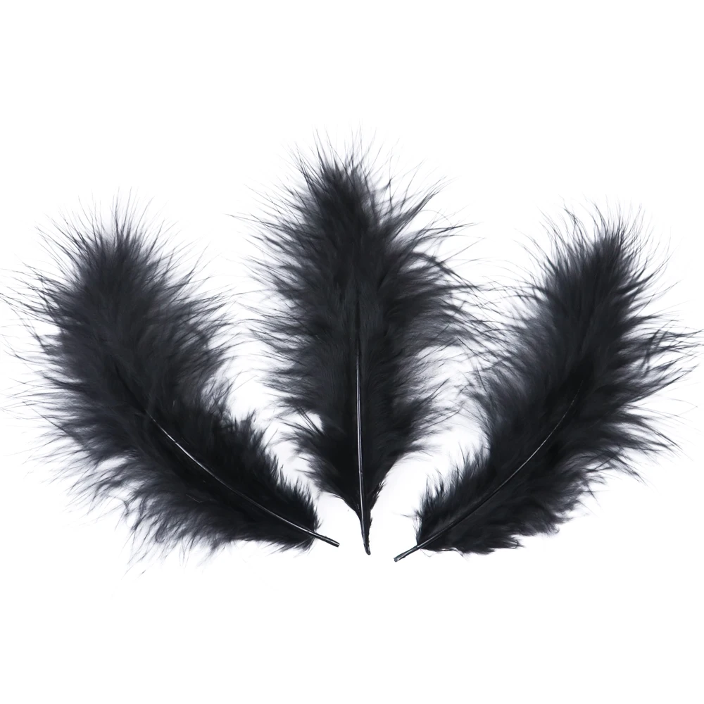 Marabou Feather Wedding Decoration Length 10-15cm/4-6inch Fluffy Turkey Feather Jewelry Diy Craft Decoration Accessories - Цвет: Black