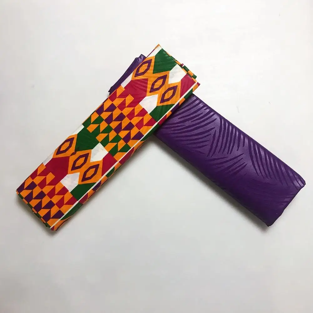 Синий полиэстер нигерийский батик Анкара ткань Kente Chitenge гхановый воск для платье африканские Kitenge печати шелковой ткани в 2+ 2 ярдов AW30 - Цвет: 15