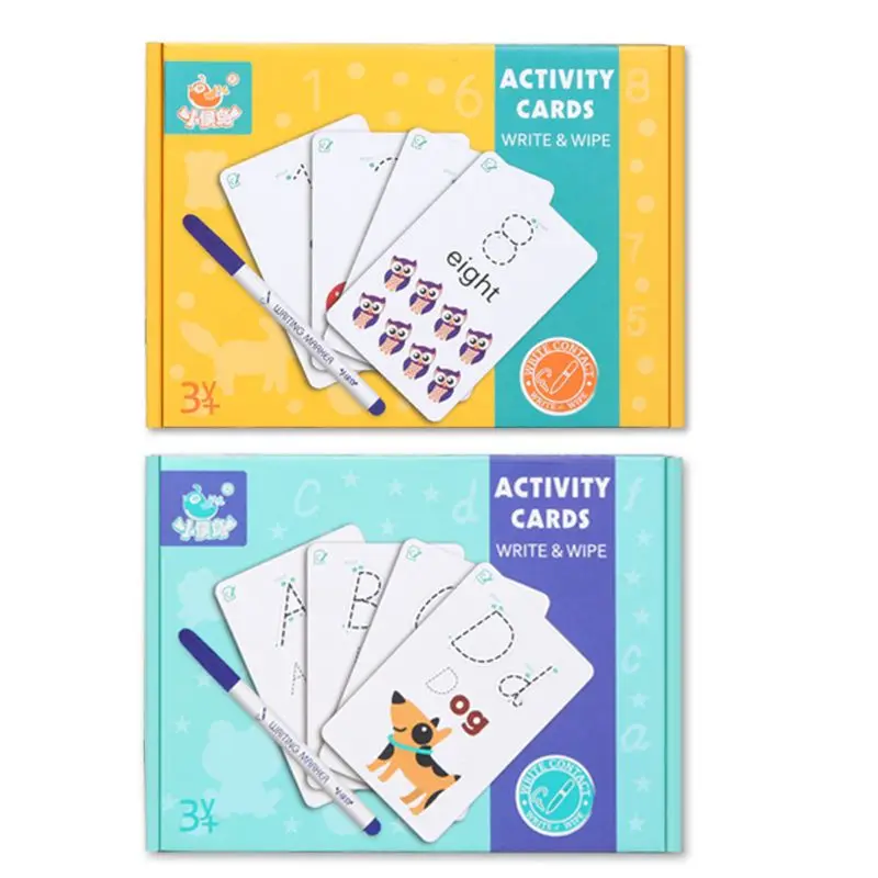 

Rewritable Early Learning Recognize Uppercase Small Letters Cards Baby Kids Toy