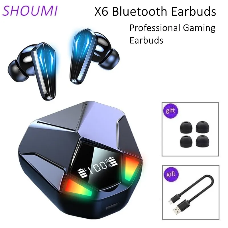 Игровые наушники X6 TWS Bluetooth беспроводные с низкой задержкой игровая гарнитура 13