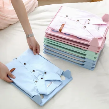 

10Pcs Folding Clothes Storage Holders Simple Clothing Wardrobe Finishing Racks Home Shirt Underwear Organizer Board Artifact S/L