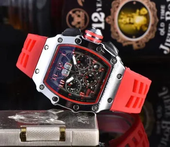 

Red Brand Luxury siliconce dz Auto Date Week Display Luminous Diver Watches Stainless Steel Wrist Watch Male Clock