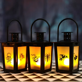 

Plastic Retro LED Oil Lamp Halloween Gifts Skull Decorative Electronic Lamp for Cafe Restaurant Exquisite Ornaments