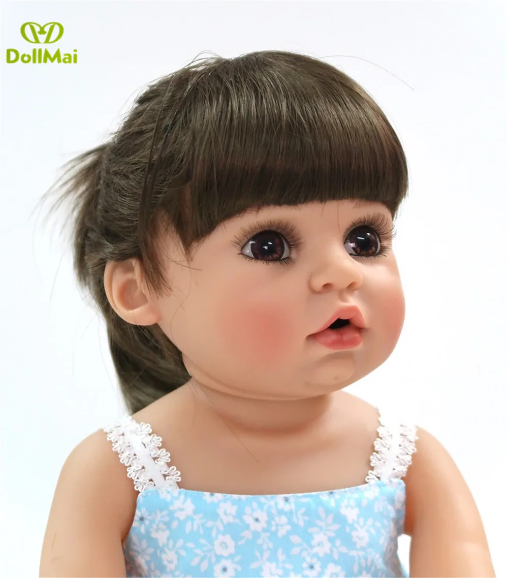 DollMai bebe reborn twins girl 56 см полностью виниловая силиконовая кукла baby Реалистичная playmate