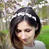 Mariée strass cristal cheveux vigne tiare couronne mariage peigne chaîne de cheveux casque Floral bandeau cheveux ornements pour les femmes 4