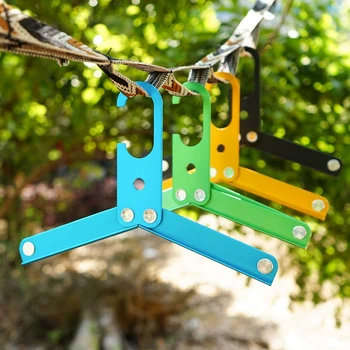 

4Pcs Portable Coat Hanger Aluminum Alloy Multi-Functional Clothes Folding Hanger for Outdoor Colorful Travel Hangers