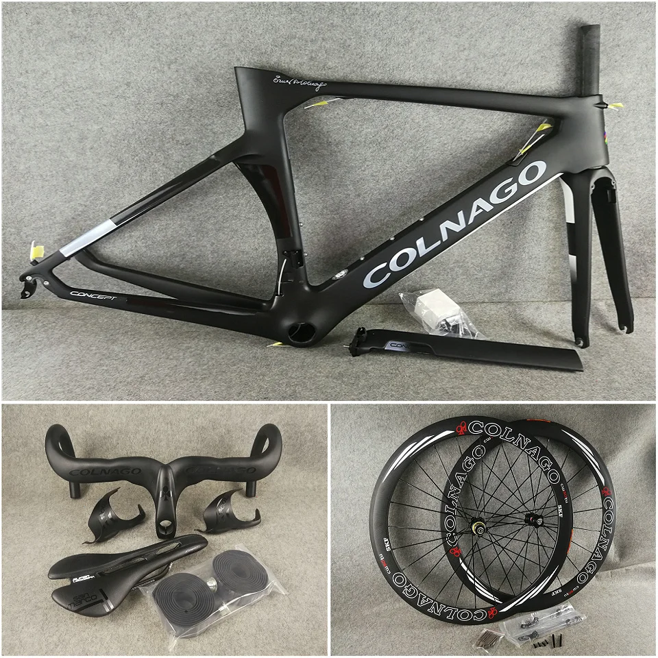 NJBK 2019 черные карбоновые шоссейные рамы Colnago + руль седло бутылочные клетки 50 мм