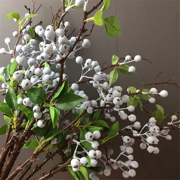 1pcs Mini Fake Fruit Christmas Xmas Foam Berry Bouquet For Wedding DIY Scrapbooking Decorative Bacca Wreath Fake Flowers