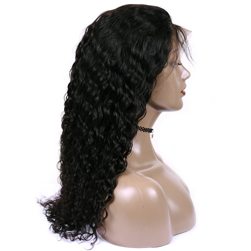 Перуанские 13*4 человеческие волосы на кружеве парики "-24" средний коэффициент натуральный цвет волна воды парик с детскими волосами 150% Сияющая Звезда Remy