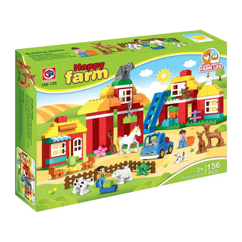 

Baby Toy Plastic Fight Inserted-Large Particles Building Blocks 188-135 Farm Mania