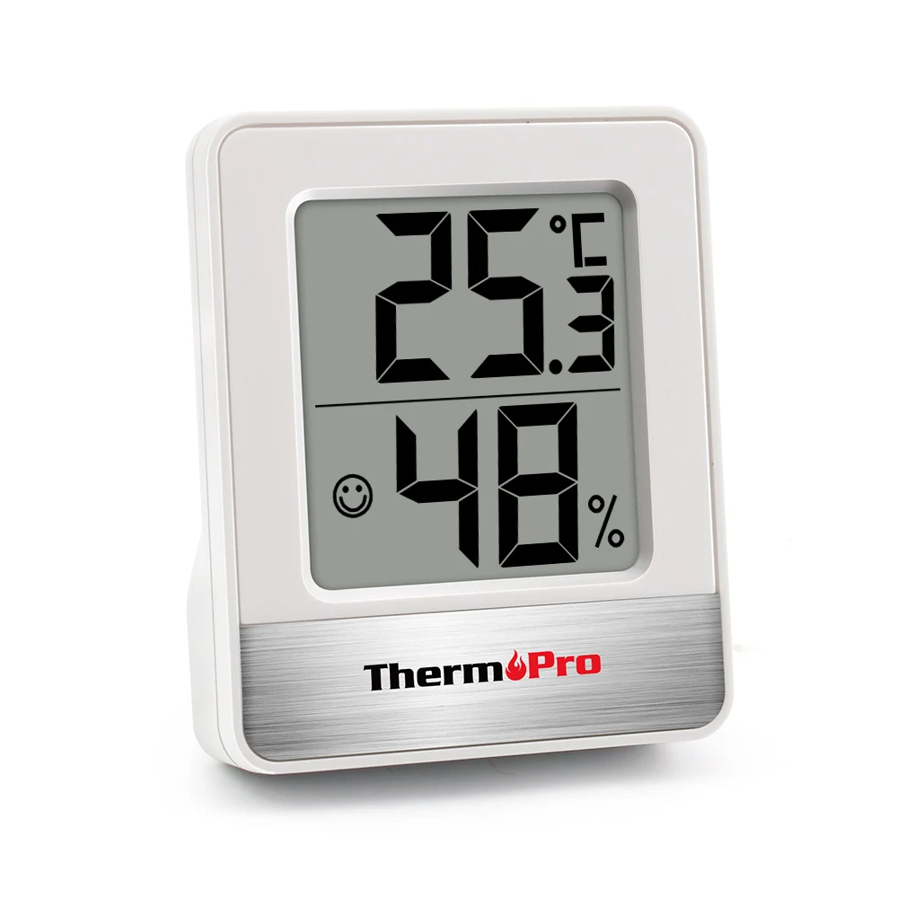 Мини метеостанция ThermoPro TP49 комнатный термометр гигрометр черный белый