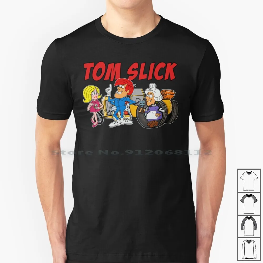 Tom Slick T Shirt 100% Cotone Tom Slick Cartoon Day Morning Banana Split 1960S 60S 1970S 70S