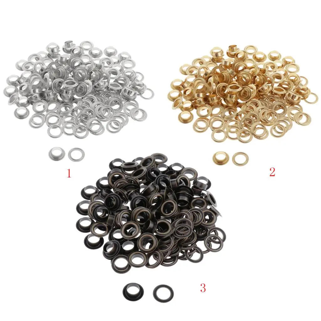 100 Sets Copper Metal Grommets Eyelets With Washers Boat Tent Nut Hardware
