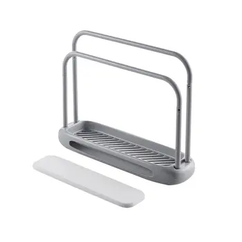 

Detachable Towel Storage Rack Quick-Drying Diatom Mud Double Rod Rag Stand Sponge Holder Clip Rag Storage for Kitchen Dropship