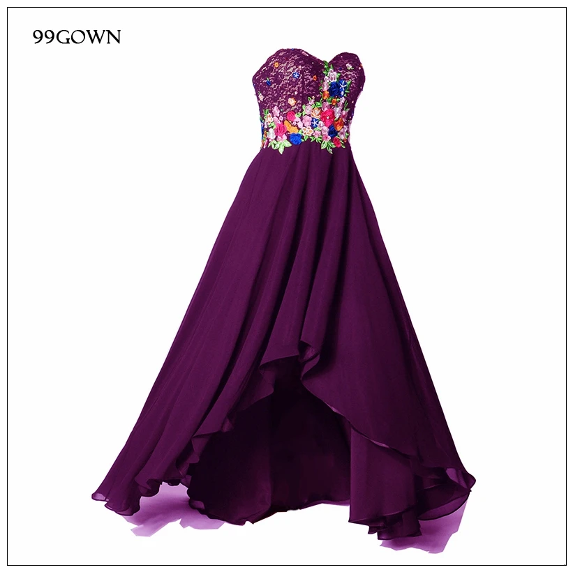 99GOWN длинное кружевное платье для свадьбы, роскошное платье подружки невесты с вышивкой без бретелек, свадебное платье