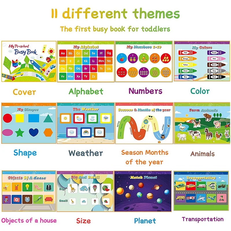 Montessori Paste Sticker Book Children Toys My First Busy Book Preschool Cognitive Quiet Book Educational Toys For Children New 2