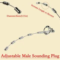 Stainless Steel Sounding Stretching Adjustable Increase Length or Shorten Urethra Stimulate Dilator Masturbation Rod