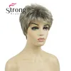 Strong beauty-perruque synthétique courte Blonde avec argent, perruques complètes pour femmes ► Photo 2/6