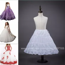 Регулируемое детское платье трапециевидной формы с 3 кольцами; Свадебная Нижняя юбка с кринолином; свадебные аксессуары для Платья с цветочным узором для девочек