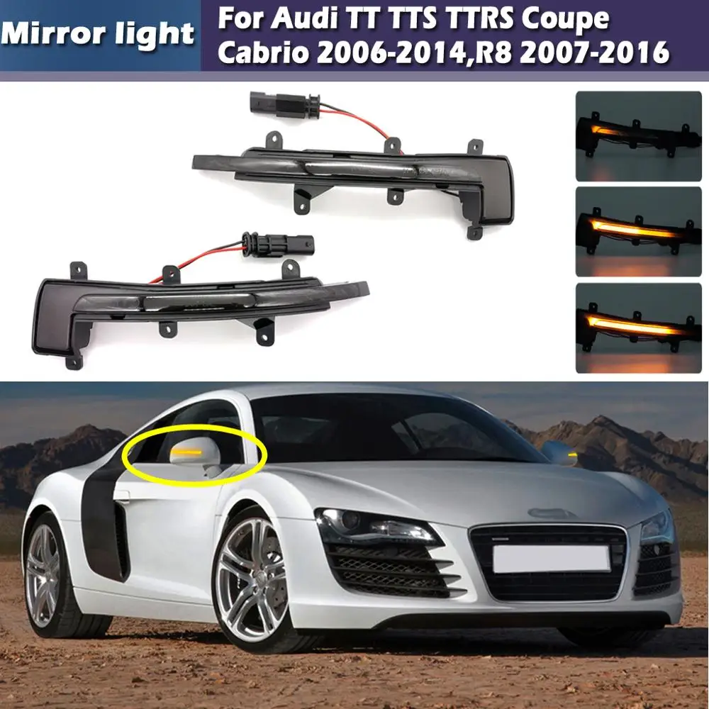 Фсветильник поворотный для Audi TT TTS TTRS Coupe Cabrio 2006 2014 R8 2007 2016 2 шт.|Сигнальная лампа| |