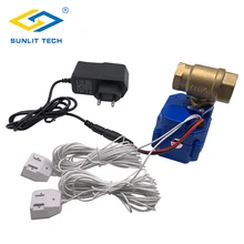 Water Leakage Sensor with DN15 Valve Protection Against Water Flood Alert Leaking Detector For SmarT Home Security Alarm System professional water flood sensor alarm system with 1 dn25 bsp brass valve for smart home protection water leak detector