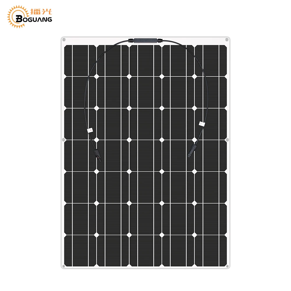 

100W Solar Panel 100 Watt 200W 300w 400w 500w Semi Flexible Monocrystalline PV Module for 12V Battery RV Yacht Car Home Charger