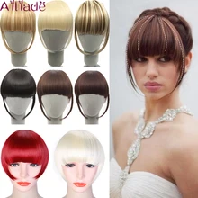 AILIADE короткие прямые 2 зажима тупые челки подметание боковые челки Передние волосы бахрома не Реми черные коричневые светлые волосы штук