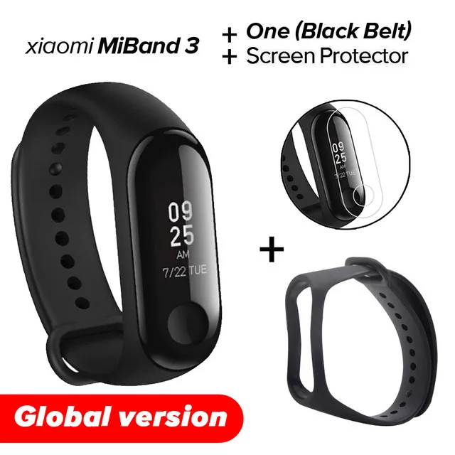 Xiao mi Band 3 mi band 3 фитнес-трекер пульсометр 0,78 ''OLED дисплей Bluetooth 4,2 для Android IOS - Цвет: Global Black N Film