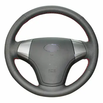 

For Hyundai Elantra 2008-2010 Top Leather Steering Wheel Hand-stitch on Wrap Cover