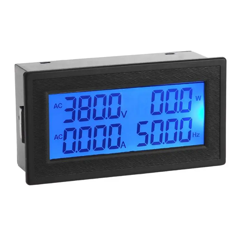6в1 AC 60-500 V/100A цифровая многофункциональная Панель с голубой подсветкой lcd