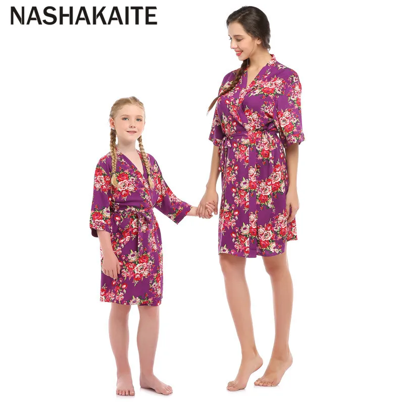 NASHAKAITE мать ночная рубашка для дочери пижамы Семья одежда для сна хлопковая ночная рубашка Комплект ночной одежды одежда «Мама и я»