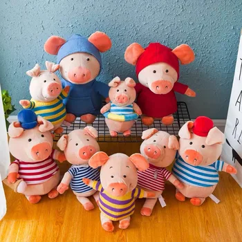 

20cm-30cm Germany pig WIBBLY red and blue clothes striped shirt navy shirt pig Wei than doll plush toys lovely gifts