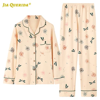 

Front Pocket Long Sleeve Long Pants Sleepwear Fashion Style Casual Style Pajamas Set Pajamas for Woman Turn Down Collar Pj Set