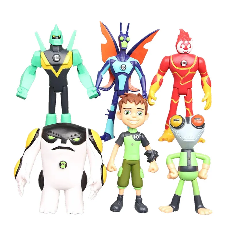 

[Funny] 6pcs/lot 10CM Ben 10 Protector of Earth Family Action Figures PVC model doll Brinquedos Toys kids children best gift