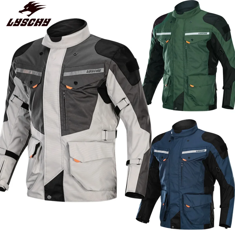 LYSCHY холодный зимний мотоциклетный костюм туристическая куртка для мотоспорта+ брюки со съемным CE протектором и подкладкой