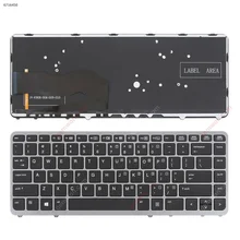 HP EliteBook – clavier noir avec rétro éclairage, G1 840 G1 850 G1 840 G2 850 G2, cadre gris, sans pointeur