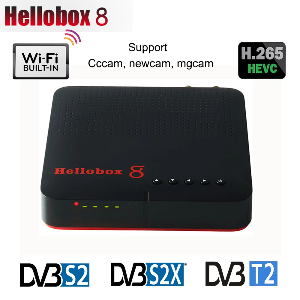 

Hellobox 8 DVB S2 S2X Satellite Receiver Combo DVB T2 tv twin tuner support cccam Europe play on phone satellite tdt tv receptor