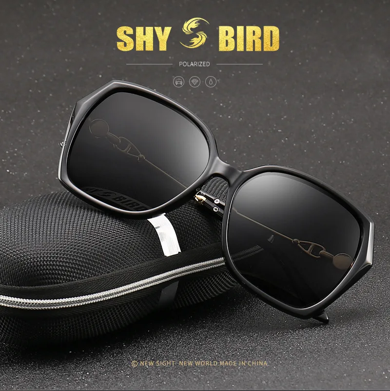 SHY BIRD, классические брендовые солнцезащитные очки, женские поляризационные солнцезащитные очки, модные ретро очки, женские брендовые зеркальные линзы Polaroid