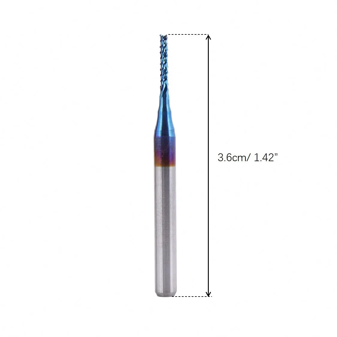 FoxAlien 엔드 밀 CNC 라우터 비트, 나노 블루 코팅 조각 비트 커터, 목공 도구, 0.8-3.175mm 1/8 인치 생크, 10 개
