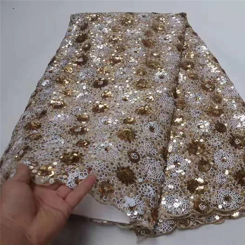 Новинка 2019 африканская кружевная ткань с блестками сетчатая швейцарская вуаль