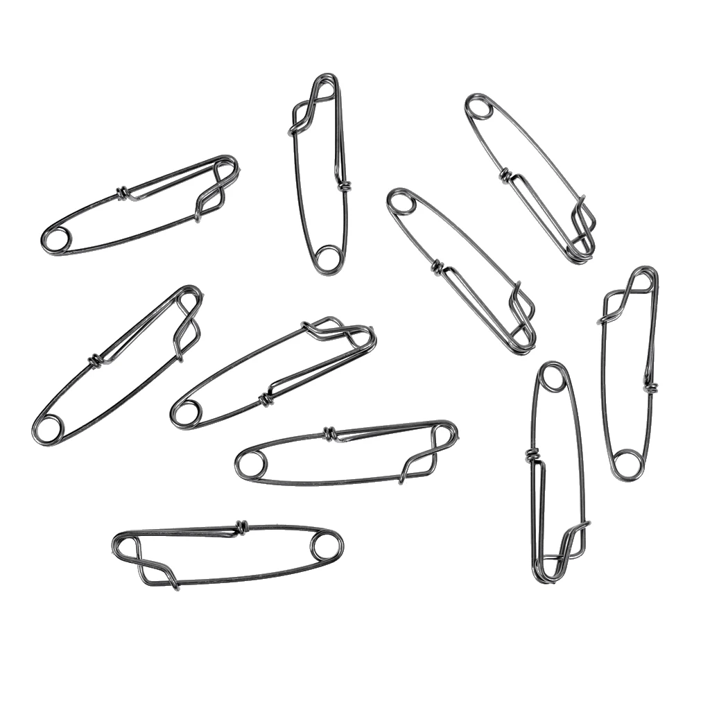 10Pcs Stainless Steel  Long Line Clips Ocean Boat Fishing Longline Snap Long Line Clips Float Line Tuna Clip Fishing Tools
