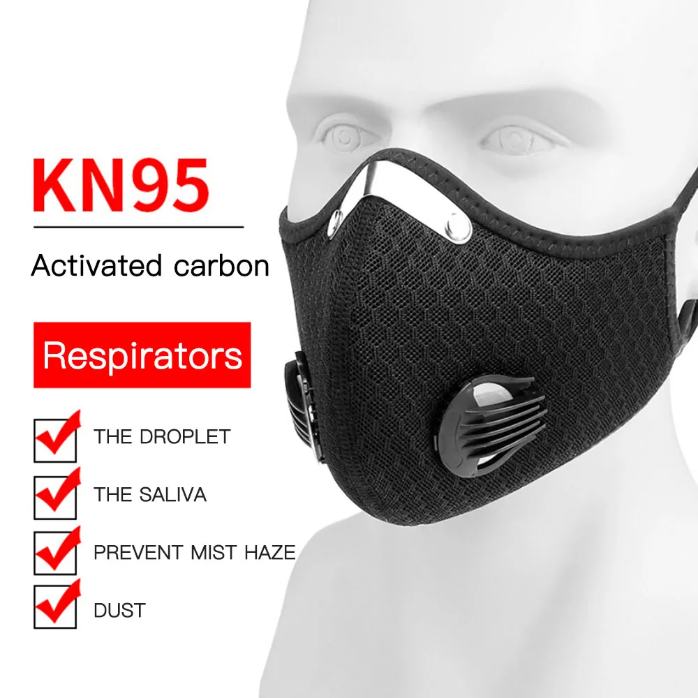 

1PCS Dust Breathing Mask Activated Carbon Dustproof Mask With 1pcs Extra Carbon Filter For Bicycle Exercise Metal Nose Clip