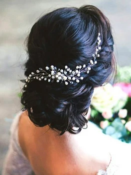

Beautiful Bride Headdress Comb Wedding Dress Hair Accessories Clip Hair Pins for Women Pearl Jewelry Bridal Hair Ornaments