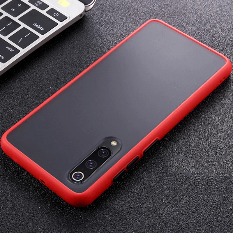 For Xiaomi Mi A3 Case Soft Hard Back Cover Fine Matte Shockprood Phone Case for Xiomi Xiaomi Mi A3 Coque - Color: Red