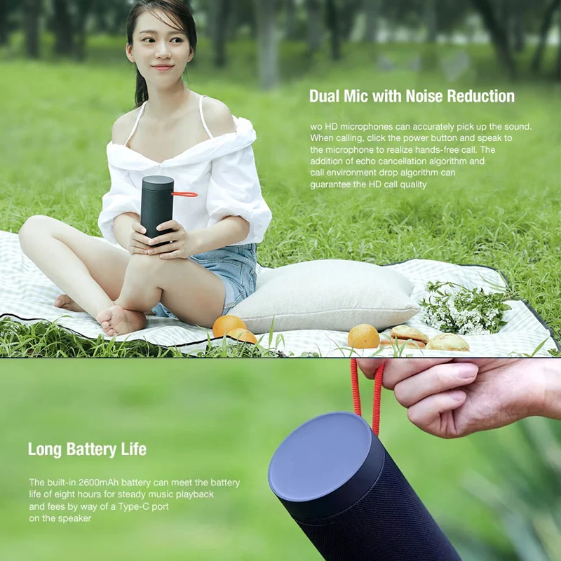 Xiao mi Открытый Bluetooth 5,0 беспроводной динамик водонепроницаемый стерео mi динамик Dual-mi c шумоподавление тип-c зарядка